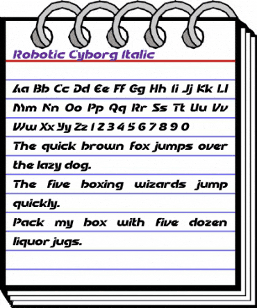 Robotic Cyborg Italic Italic animated font preview