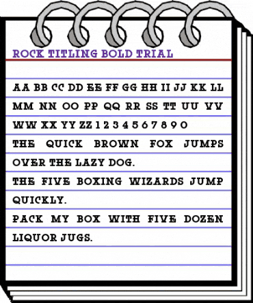 Rock Titling Bold Trial animated font preview