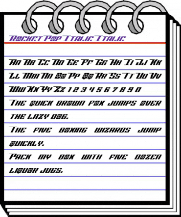 Rocket Pop Italic Italic animated font preview