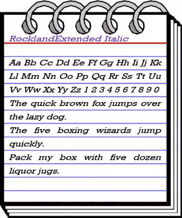 RocklandExtended Italic animated font preview