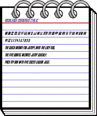 Rockledge Condensed Italic Condensed Italic animated font preview