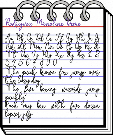 Rodriguez Monoline Demo Regular animated font preview