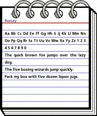 Roissy Regular animated font preview