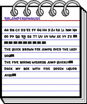 ROLAM Personal Use animated font preview