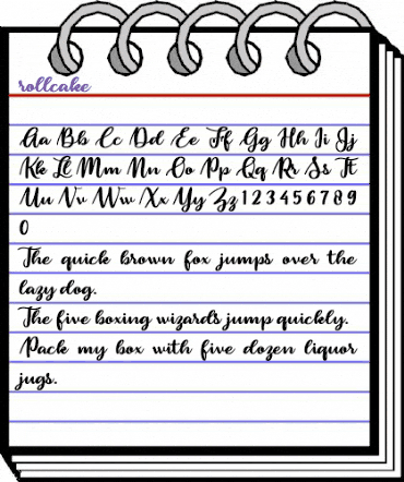 rollcake Regular animated font preview