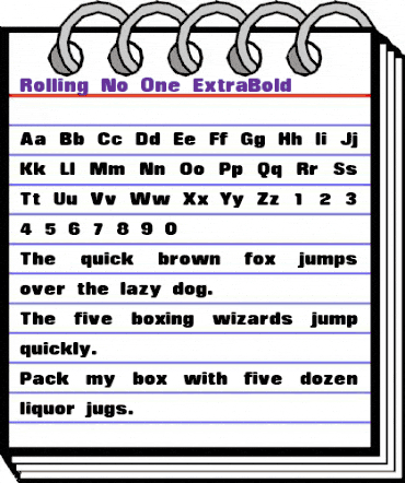 Rolling No One Regular animated font preview