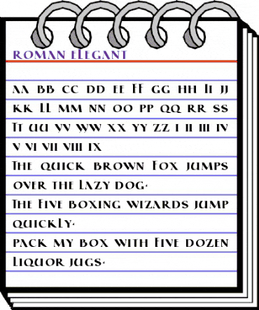 Roman Elegant Regular animated font preview