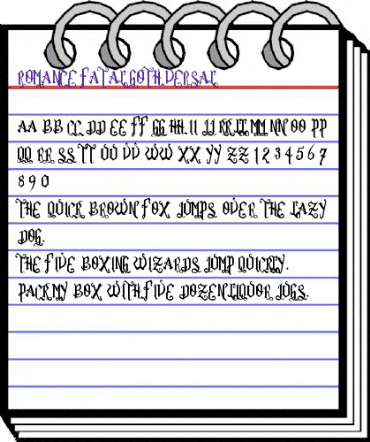 Romance Fatal Goth Versal animated font preview