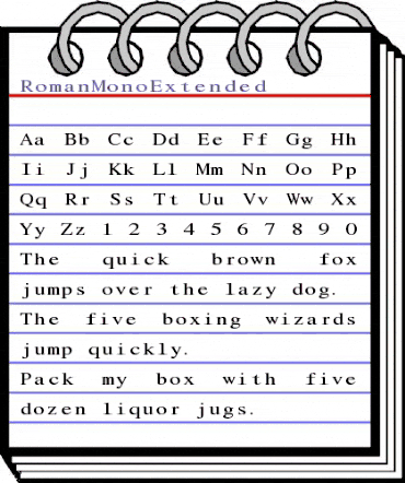 RomanMonoExtended Regular animated font preview