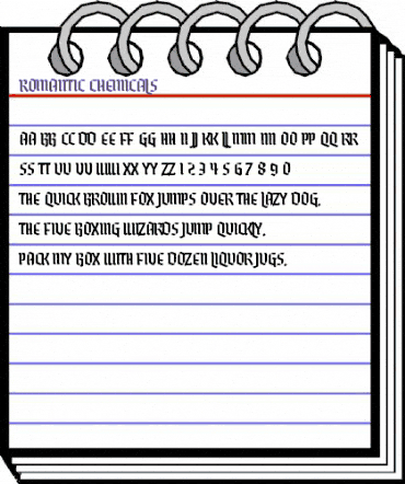 Romantic Chemicals Regular animated font preview