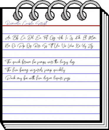 Romantic Couple Script Regular animated font preview