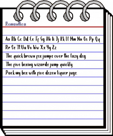 Romanttica Regular animated font preview