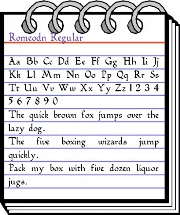 Romeodn Regular animated font preview