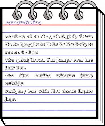 Romeral inline Regular animated font preview