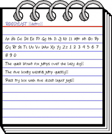 ROODY LAST Regular animated font preview