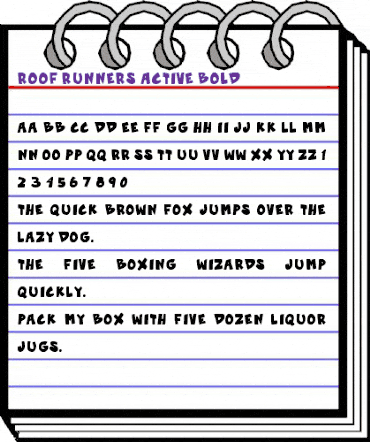 Roof runners active Bold animated font preview