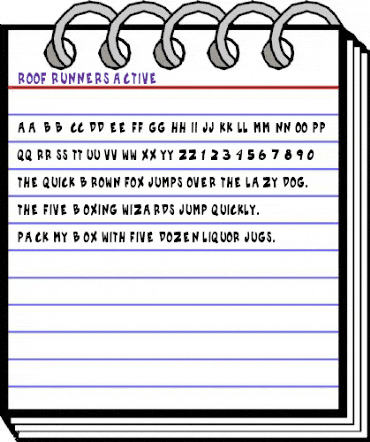 Roof runners active Regular animated font preview