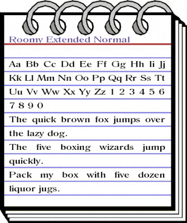 Roomy Extended Normal animated font preview