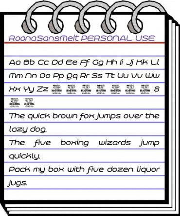 Roona Sans Medium PERSONAL Italic animated font preview