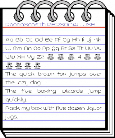 Roona Sans Thin PERSONAL Regular animated font preview