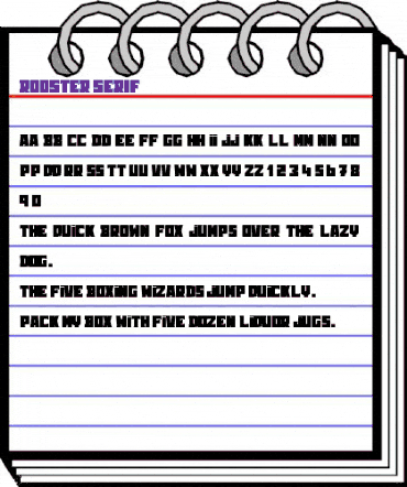 Rooster Serif Regular animated font preview