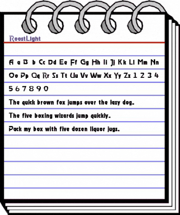 RoostLight Regular animated font preview