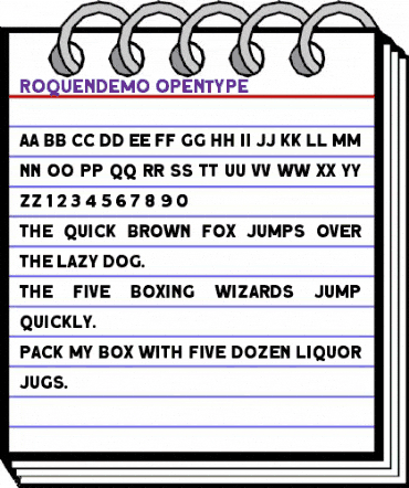 Roquen DEMO Regular animated font preview