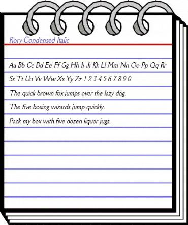 Rory-Condensed Italic animated font preview