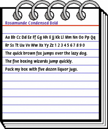 Rosamunde Condensed Bold Regular animated font preview