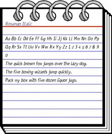 Rosango Italic animated font preview
