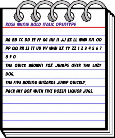 Rose Minie Bold Italic animated font preview
