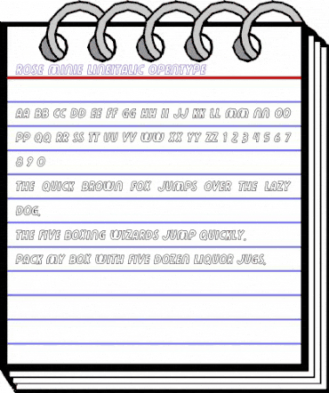 Rose Minie LineItalic animated font preview