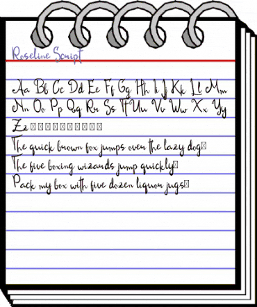 Roseline Script Regular animated font preview