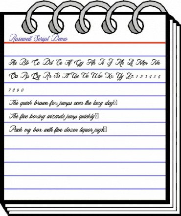 Rosewell Script Demo Regular animated font preview