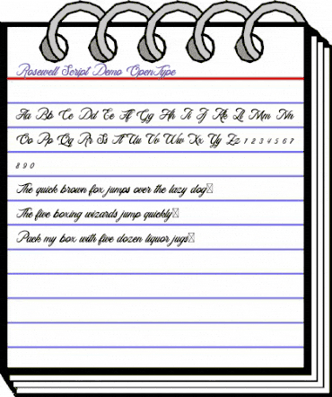 Rosewell Script Demo Regular animated font preview