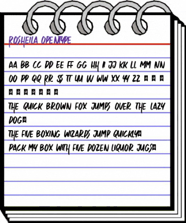 Rosheila Regular animated font preview