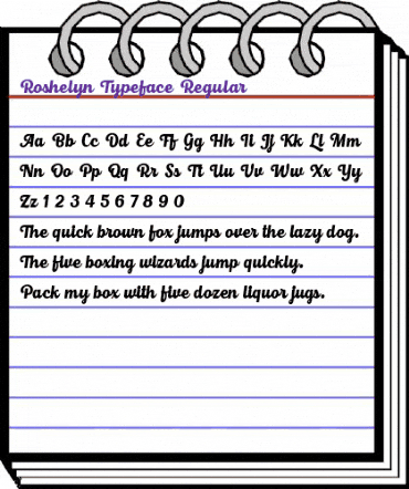Roshelyn Typeface Regular animated font preview