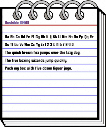 Roskilde DEMO Regular animated font preview