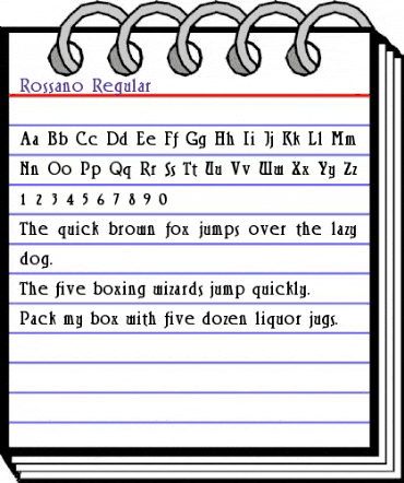 Rossano Regular animated font preview