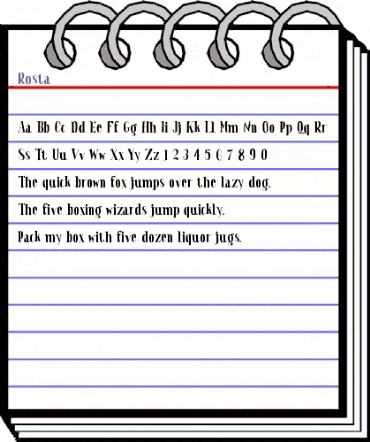 Rosta Regular animated font preview