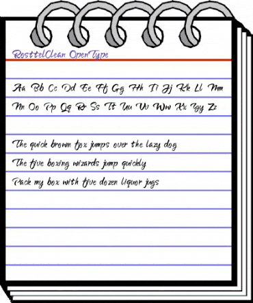 Rosttel Clean Regular animated font preview