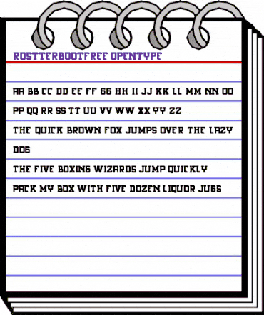 Rostter boot FREE Regular animated font preview