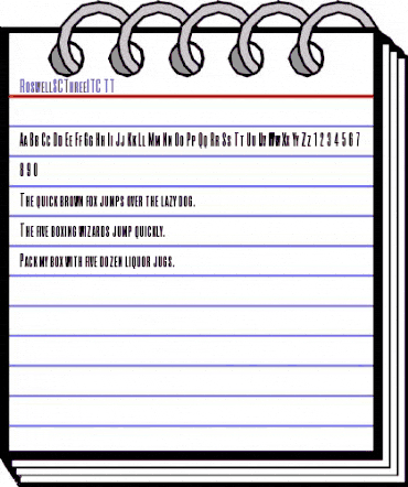 RoswellSCThreeITC TT Regular animated font preview