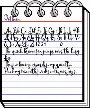 Rothena Regular animated font preview