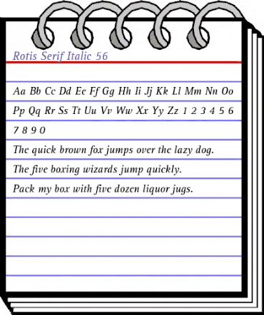 RotisSerif Regular animated font preview