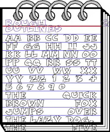 Rough Comic Outlines Regular animated font preview