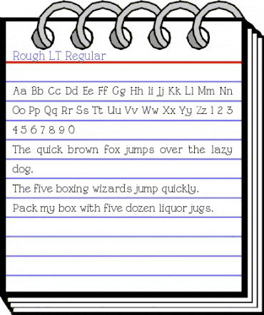 Rough LT Regular animated font preview