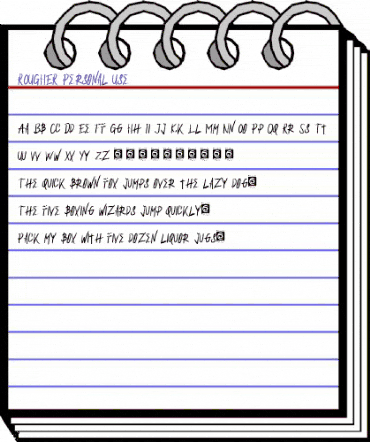 ROUGHER Personal Use animated font preview