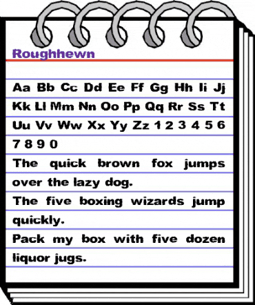 Roughhewn Regular animated font preview