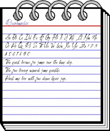 Roughmarker Regular animated font preview